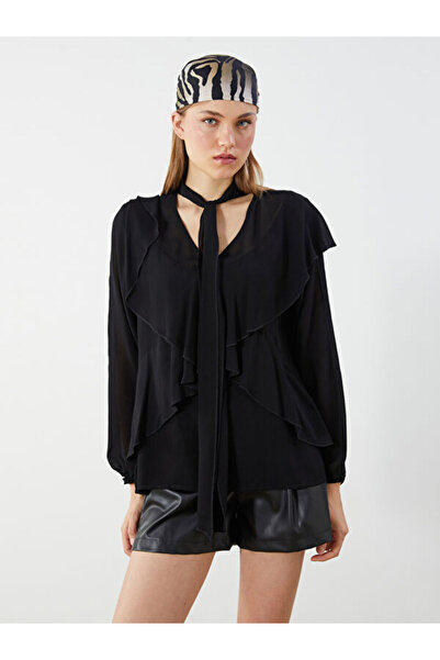 LC Waikiki بلوزة نسائية بياقة روبا مربوطة من UZG STORE