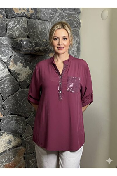 Punta Otantik NC15451 Jednobojno Italijanska pamučna bluza sa tri dugmeta, bo...