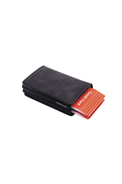 WalSmart Magduo Crazy Smart Mechanism Genuine Leather Wallet