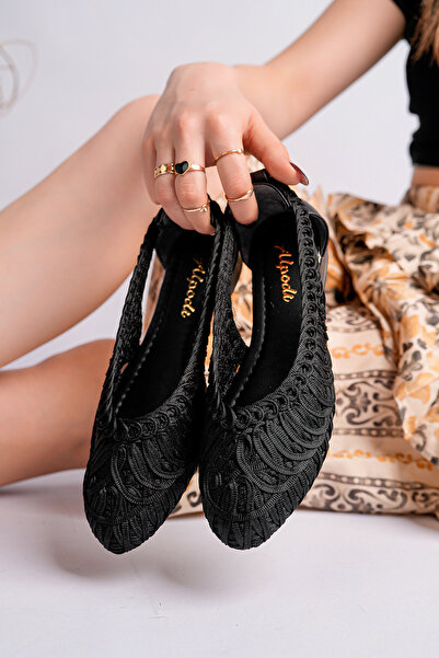 ALPODİ Balerini tricotați manual, cu aspect de paie și laterale deschise