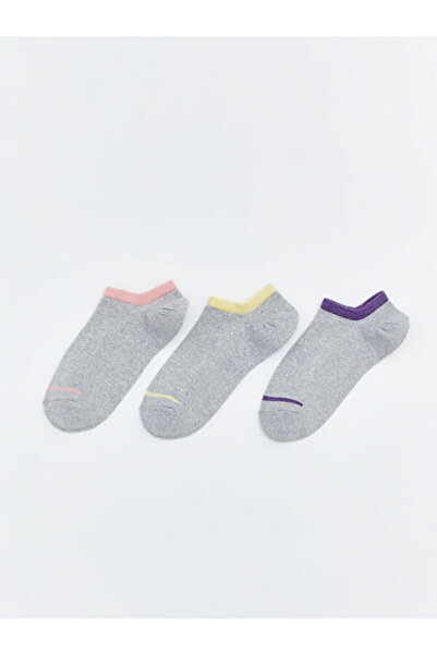 LC Waikiki Rmz Gi̇yi̇m Farkiyla Women's Sneaker Socks 3-Pack