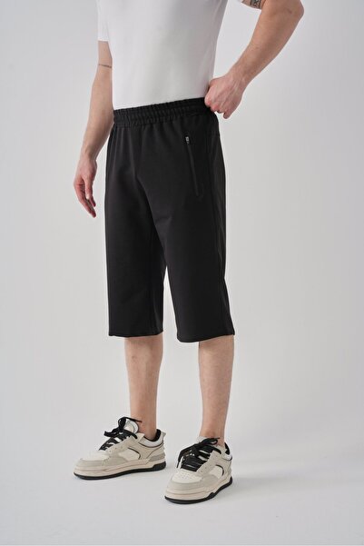 Shooter Sportswear Black Men's Summer Capri Pants with Zipper Pocket, Comfort...