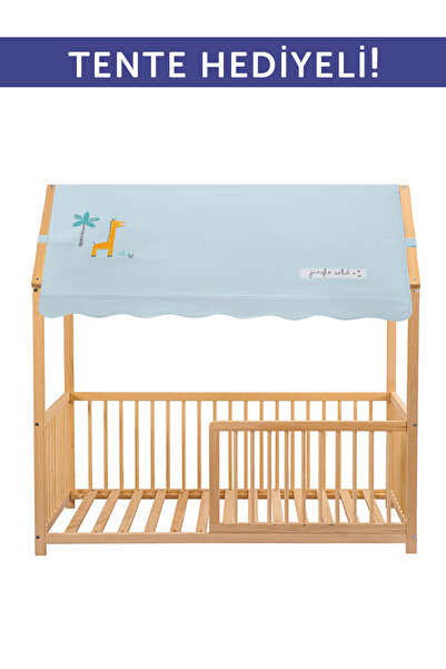 Kukka KMB311 Doğal Ahşap Montessori Karyola – Tente Hediyeli
