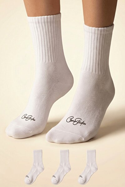 The Champ Clothing Унісекс Прямі білі шкарпетки з резинкою CHMP STUDIOS з при...