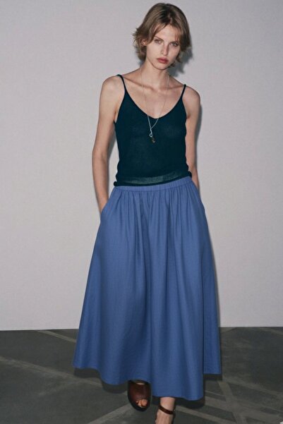 HAKKE Beli Lastikli Cepli Uzun Etek