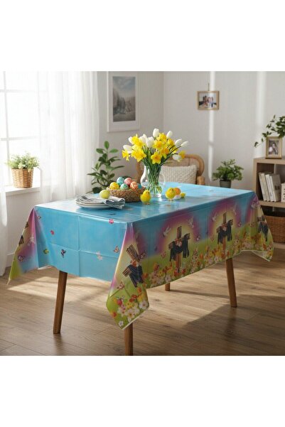 OEM Set of 2 Easter themed tablecloths, plastic material, size 183 x 137 cm, ...