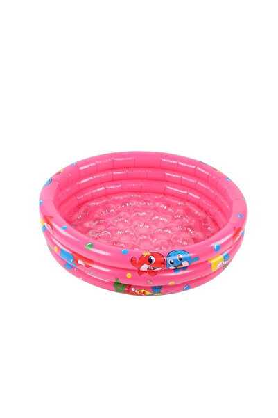 Krista Inflatable children's pool with inflatable floor, 3 pink rings, 90 cm