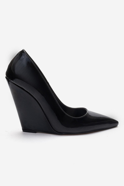 Ayakkabı Ateşi Μαύρο λουστρίνι με μυτερή μύτη και τακούνι, γυναικείο στιλέτο ...