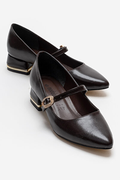 CCWAY AYAKKABI Pantofi cu toc și vârf ascuțit, cu cataramă tip fluture și apl...