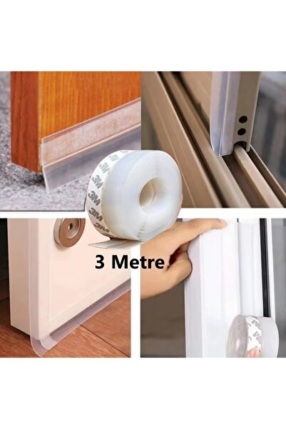 Kiesa شريط سيليكون شفاف مقاوم للرياح، شريط عازل لعتبة الباب، شريط مضاد للرياح...