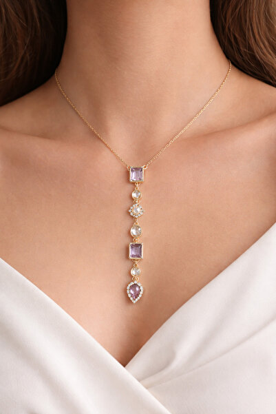 VENİV Zircon stone steel y necklace - minimalist luxury design