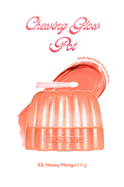dasique أحمر شفاه وخدود ملمع ومرطب ذو ملمس جل مرن، تشينجنج جلو بوت 03 هوني مانجو