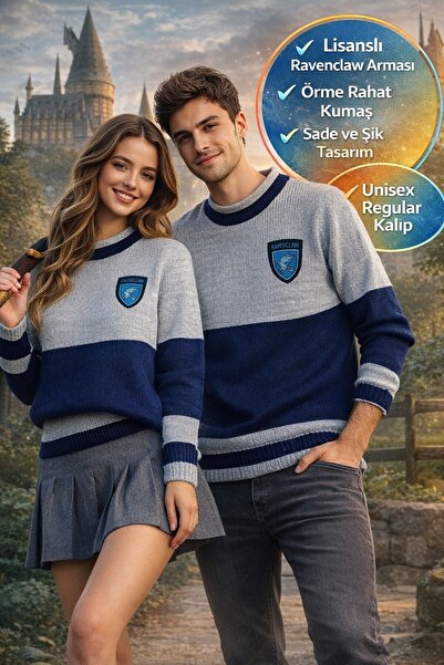 TOYFEST سويت شيرت هاري بوتر رافينكلاو كويديتش، سترة محبوكة مرخصة باللون الأزر...