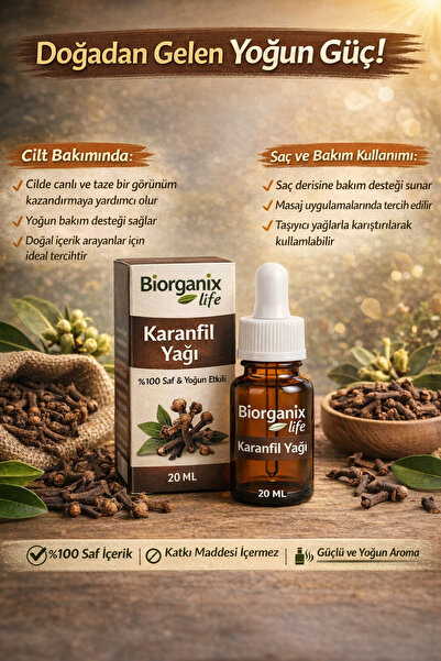 BİORGANİX Life Karanfil Yağı 20 ML – %100 Saf & Yoğun Etkili Bitkisel Güç