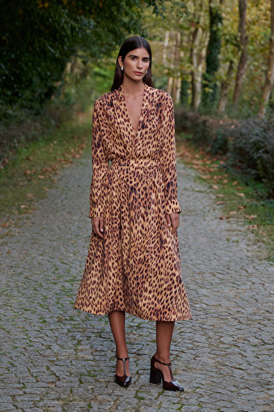 Dahlia Bianca Alessa Leopar Desenli Etek