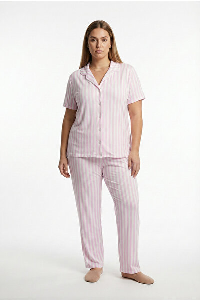 Mivoon Soft Textured Milan Fabric Short Sleeve Women's Pajama Set