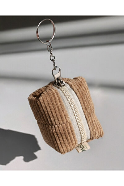 Roomiq Handmade Bitter Brown Velvet Mini Bag Charm, Keychain Offcut Collectio...