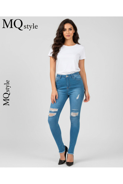 MQ High-waisted ripped skinny jeans, Turkish made (MQ Collection)