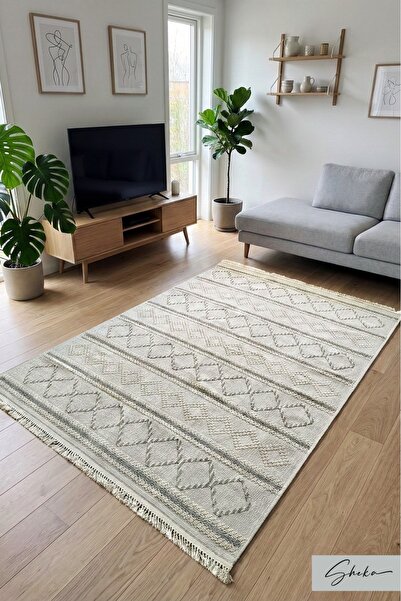 SHEKA %90 Pamuklu 1. Kalite Modern Halı | Makinede Yıkanabilir Ütülenebilir |...