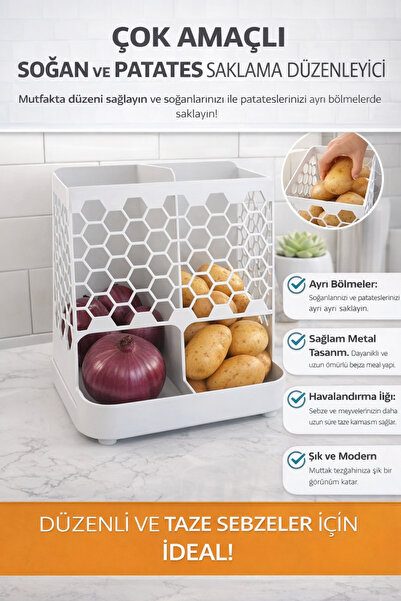 Plasfire Multi-Purpose Onion and Potato Storage Organizer |   Compartmentaliz...
