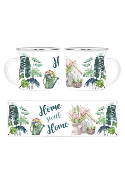 OEM Personalized White Enamel Mug with 'Home Sweet Home' Dedication