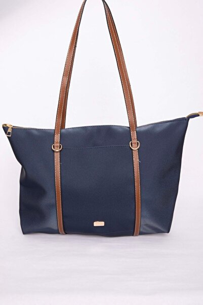 EBRUTESETTÜR حقيبة يد وكتف بتفاصيل سحابية باللون الأزرق الداكن