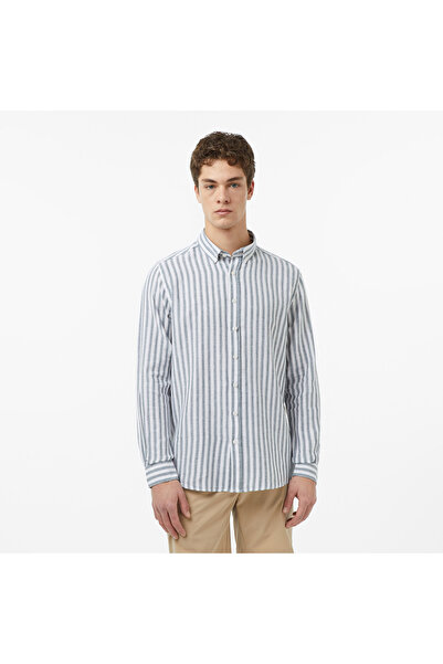 Nautica Erkek Yeşil Regular Fit Çizgili Gömlek
