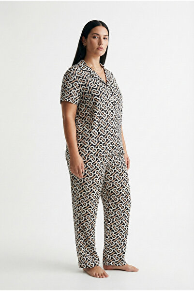 Mivoon Soft Textured Milan Fabric Short Sleeve Women's Pajama Set