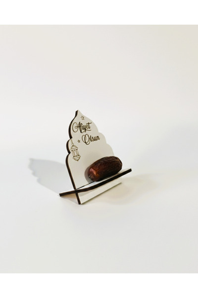 Vera Atolye Ramazan Özel Ahşap Hurma Sunumluğu (6 Adet) -Lazer Kazımalı İftar...