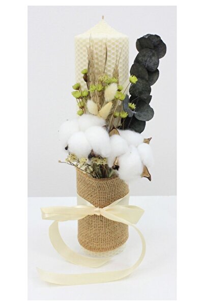 PRICHINDEL Lumânare de botez, nemuritoare, din ceară, crem, 30 cm