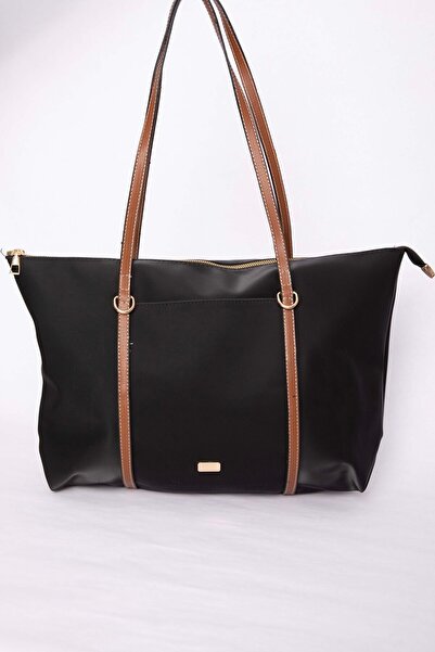 EBRUTESETTÜR Zipper Detailed Hand & Shoulder Bag Black