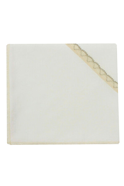 PRICHINDEL Pânză de botez Vivi din bumbac cu dantelă, crem, 80x75 cm