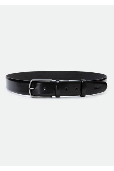 Ramsey Μαύρη 100% δερμάτινη ζώνη