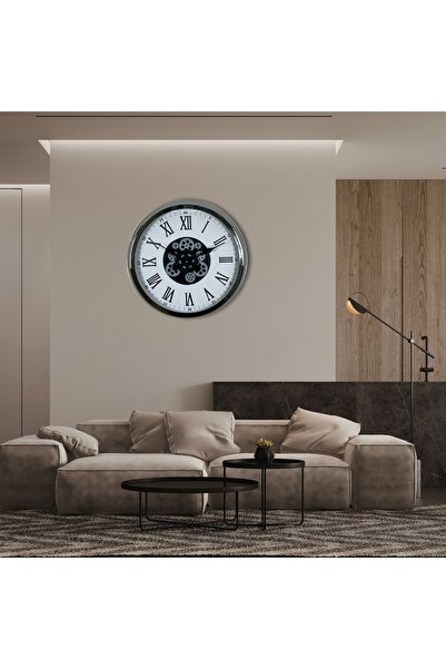Leyaton Chrome Roman Numeral 60 cm Wheel Wall Clock Lwlhm-Ytrs345