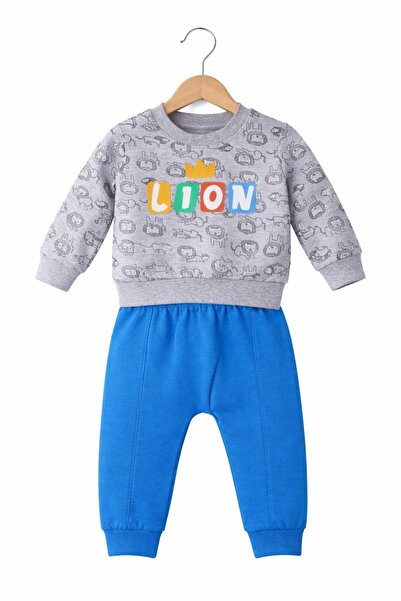neocotton Printed Embroidered Cotton 2-Piece Baby Kids Tracksuit Set