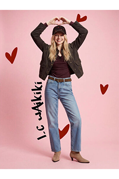 LC Waikiki Rmz Gi̇yi̇m Farkiyla Women's Wide Leg Jeans with Belted Waist