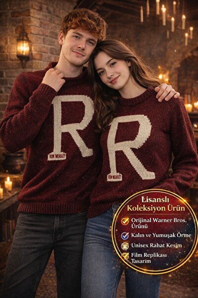 TOYFEST سترة هاري بوتر رون ويزلي مرخصة باللون الأحمر الداكن مع حرف R، منتج قا...