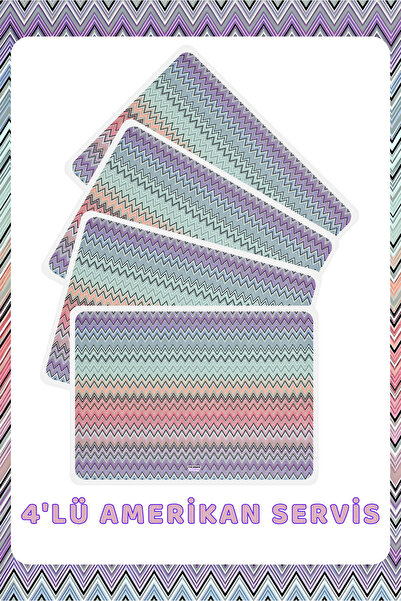 The Grade Podmetač Set od 4 zigzag uzorka Otporno na fleke Podmetač Dekoracij...