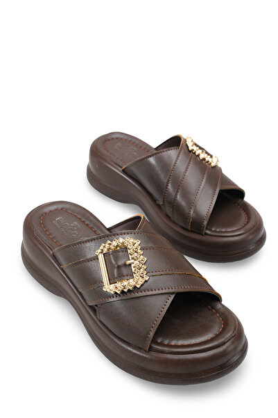 Riccon Women's Slippers 00121023 Brown