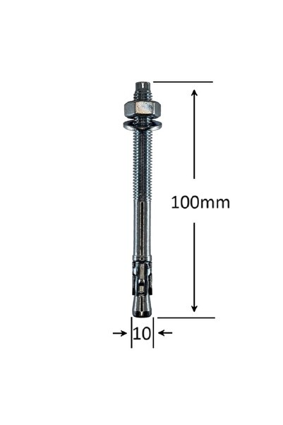 Gray Square Conexpand Ancora Cu Cep Cilindric Si Clema M10x100mm - 35buc/cutie