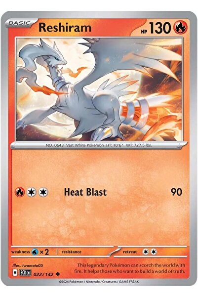 Pokemon Company Reshiram # 22 Pokemon Stellar Crown Original Card
