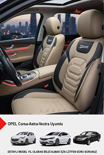 GM-DESIGN Titanium Series Luxury Linen Car Seat Cover (Opel Corsa-Astra-Vectr...