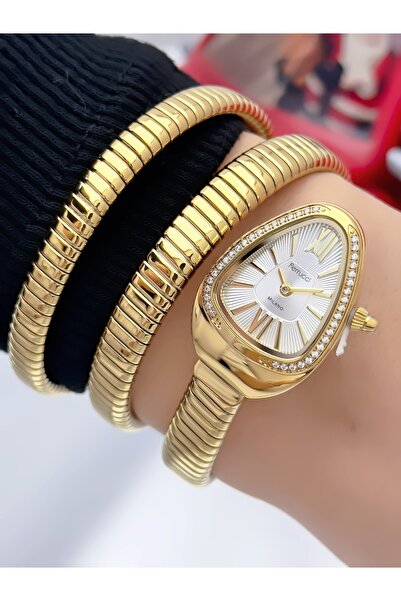 Ferrucci Steel Strap Stone Motif Snake Model Women's Wristwatch 2 Years Warra...