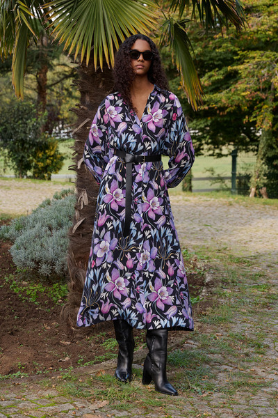 Dahlia Bianca Annabell Çiçek Desenli Uzun Elbise