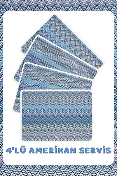 The Grade Σετ Αμερικάνικου σερβιρίσματος 4 τεμαχίων με μοτίβο ζιγκ-ζαγκ, ανθε...