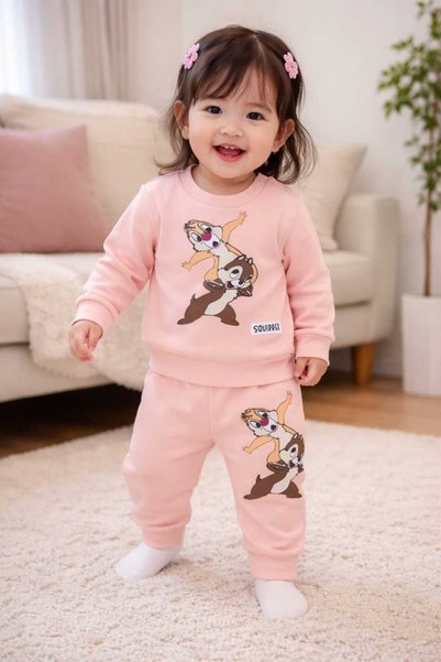 neocotton طقم بيجامة أطفال قطني بأزرار على الكتف