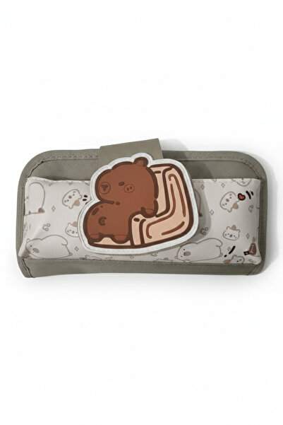 Gökyüzü ışığı Capybara Patterned Multi-Compartment Pen Holder - Pencil Case 7759