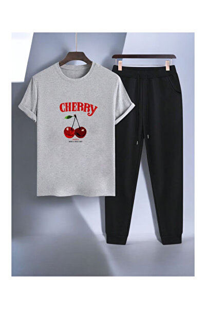 PENTHİLUS T-Shirt and Pants Two-Piece Set - Summer Fabric Men's Top-Bottom Set