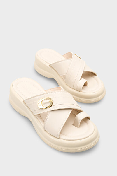 Riccon Women's Flip Flops 00121026 Beige