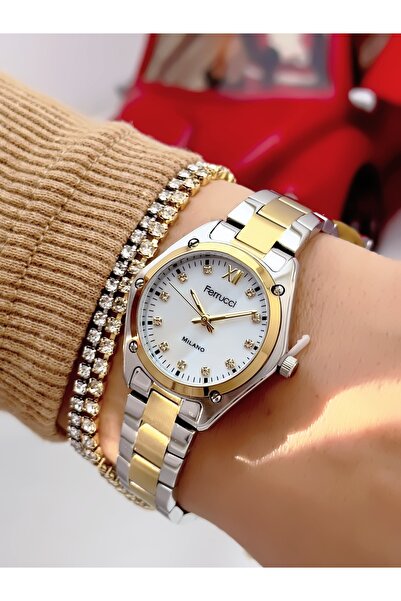 Ferrucci Steel Strap 2 Year Warranty 3 Atm Waterproof Women's Wristwatch + Br...